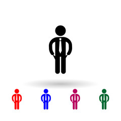 Businessman stay with empty pockets multi color icon. Simple glyph, flat vector of profit icons for ui and ux, website or mobile application