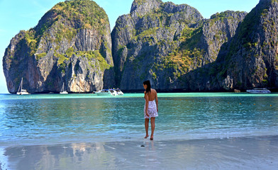 Girl, Maya Bay, Phi Phi Islands, Thailand