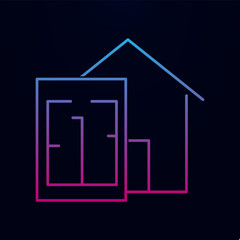 Area square and house nolan icon. Simple thin line, outline vector of real estate icons for ui and ux, website or mobile application