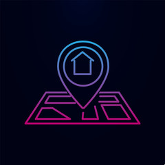 Map point nolan icon. Simple thin line, outline vector of real estate icons for ui and ux, website or mobile application