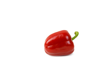 Red bell pepper isolated on a white background