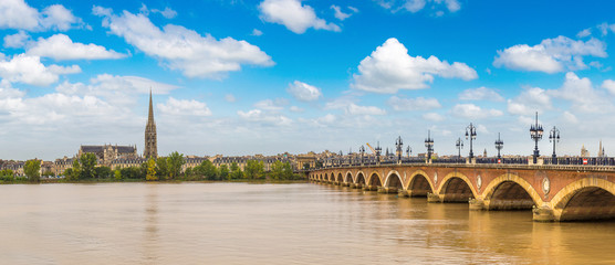 Old stony bridge in Bordeaux