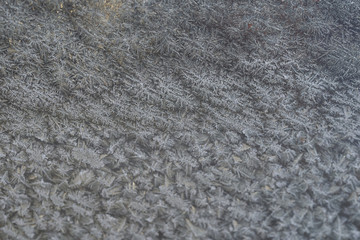 Frosty pattern on the surface in winter season