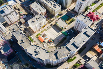 Aerial view of Ulaanbaatar, the capital of Mongolia, circa June 2019