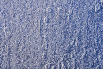 Frosty pattern on the surface in winter season