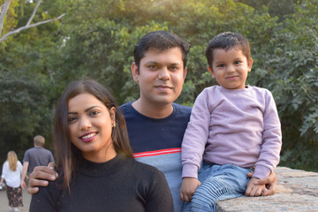 Fototapeta premium portrait of happy family in the park