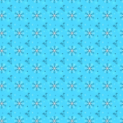 Seasonial winter vector with Snowflakes and other hand drawn images	