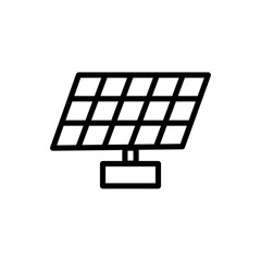 solar panel outline icon. vector illustration. Isolated on white background.