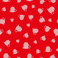 Poster Red and white seamless pattern print background © Doeke