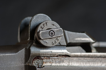 American WWII battle rifle M1 rear sight with lock bar