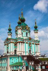 Fototapeta na wymiar St.Andrew's church in Kiev,Ukraine