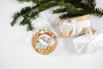 christmas tree decoration on white background