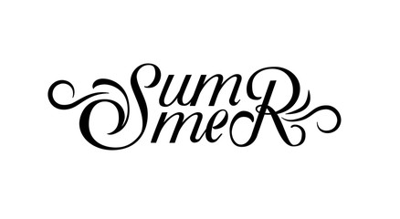 Summer poster design. Calligraphy text isolated. Vector illustration.