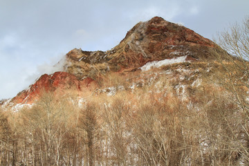 Showa Shinzan mountain in winter season at sapporo,japan