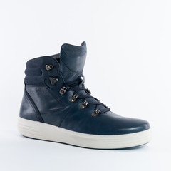 mens demi seasonal warm high leather sneakers with white sole on a white background. See all angles and other models