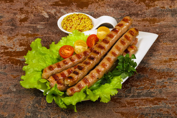 Grilled pork sausages