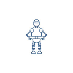 humanoid robot line style icon