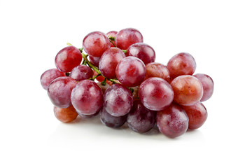 Fototapeta premium bunch of ripe and juicy red grapes isolated on white background