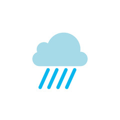 cloud with rain flat style icon