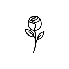 rose flower line style icon