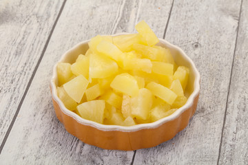 Marinated pineapple pieces