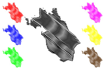 Central Ostrobothnia Region (Republic of Finland) map vector illustration, scribble sketch Central Ostrobothnia map