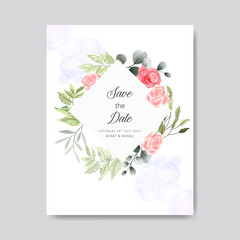 wedding invitation cards with retro floral templates