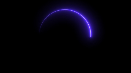Obraz premium 3D rendering of an abstract bright neon round frame. Laser technology background design