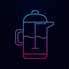 French press for coffee or tea nolan icon. Simple thin line, outline vector of kitchen icons for ui and ux, website or mobile application