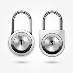 Modern padlock - round locker door lock icon for flat key, school lockers
