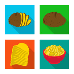 Vector illustration of popcorn and roast logo. Set of popcorn and farm stock vector illustration.