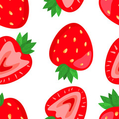 Vector red cuty strawberry pattern