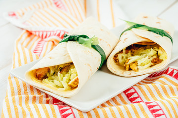 Chicken Wraps With Mango Chutney And Cucumber