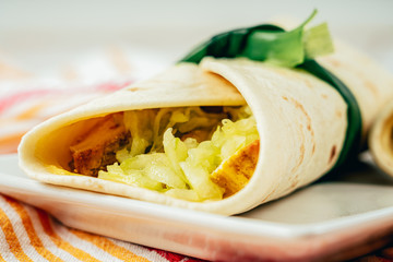 Chicken Wraps With Mango Chutney And Cucumber