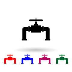 Gas pipeline multi color icon. Simple glyph, flat vector of russia icons for ui and ux, website or mobile application