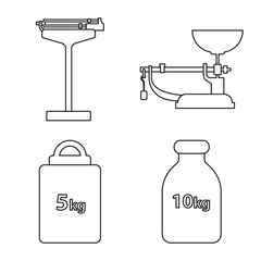 Vector illustration of measure and balance icon. Collection of measure and measurement vector icon for stock.