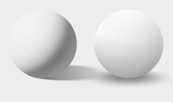 White realistic spheres isolated on white. Vector