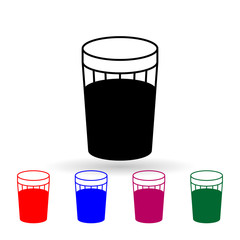Faceted glass of vodka multi color icon. Simple glyph, flat vector of russia icons for ui and ux, website or mobile application