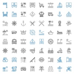 boat icons set