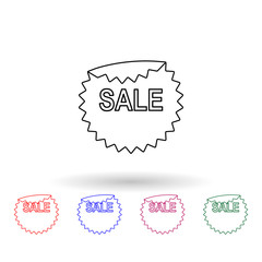 Sellout sticker multi color icon. Simple thin line, outline vector of sale icons for ui and ux, website or mobile application