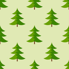 Christmas trees seamless pattern.