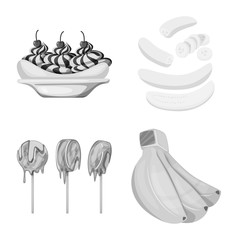 Isolated object of fresh and diet logo. Set of fresh and vegetarian vector icon for stock.