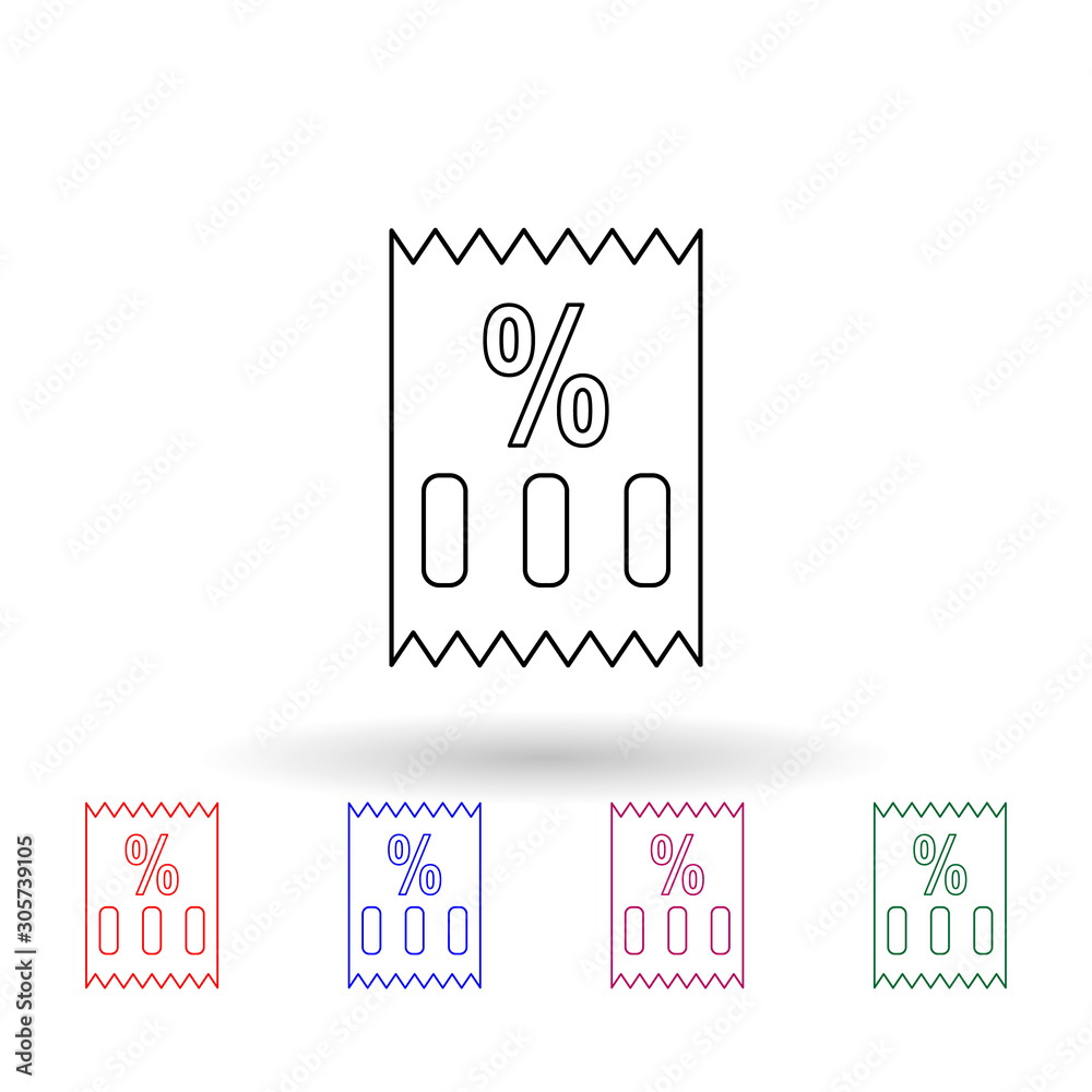 Poster store check multi color icon. simple thin line, outline vector of sale icons for ui and ux, website 