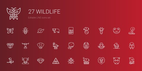 wildlife icons set