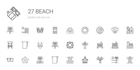 beach icons set