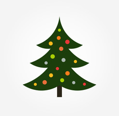 Christmas tree holiday icon.