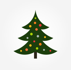 Christmas tree holiday icon.