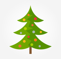 Decorated Christmas tree icon.