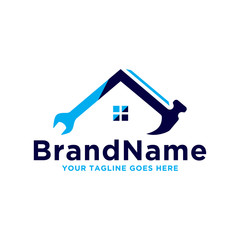 Home repair construction logo icon. Home service design logo illustration.