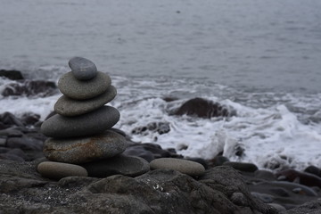 Cairn Near the Ocean